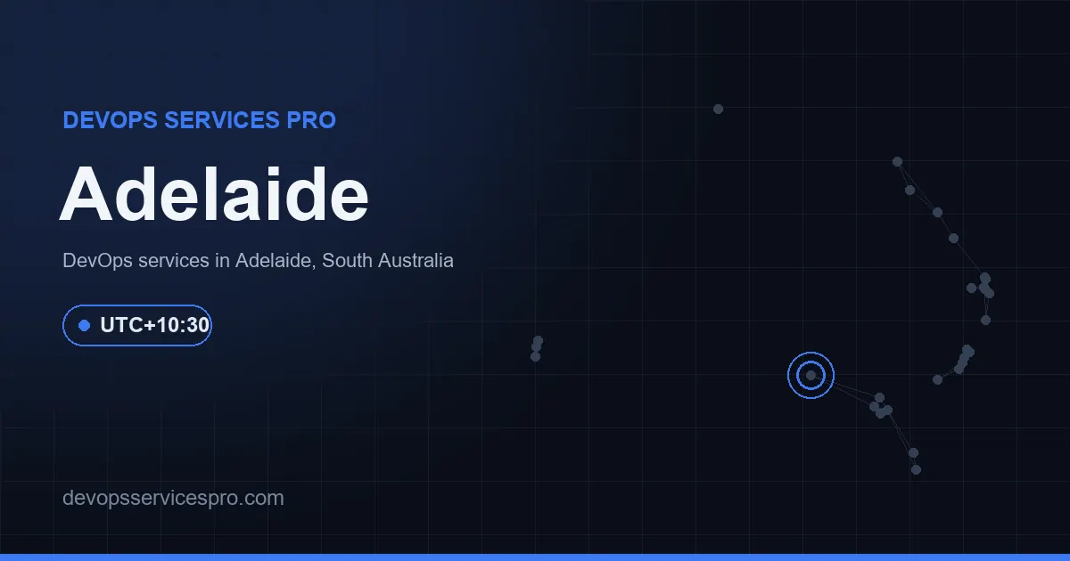 DevOps services coverage map for Adelaide, Australia - DevOps Services Pro
