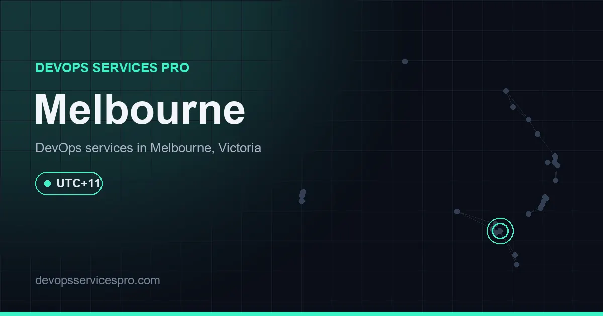 DevOps services coverage map for Melbourne, Australia - DevOps Services Pro