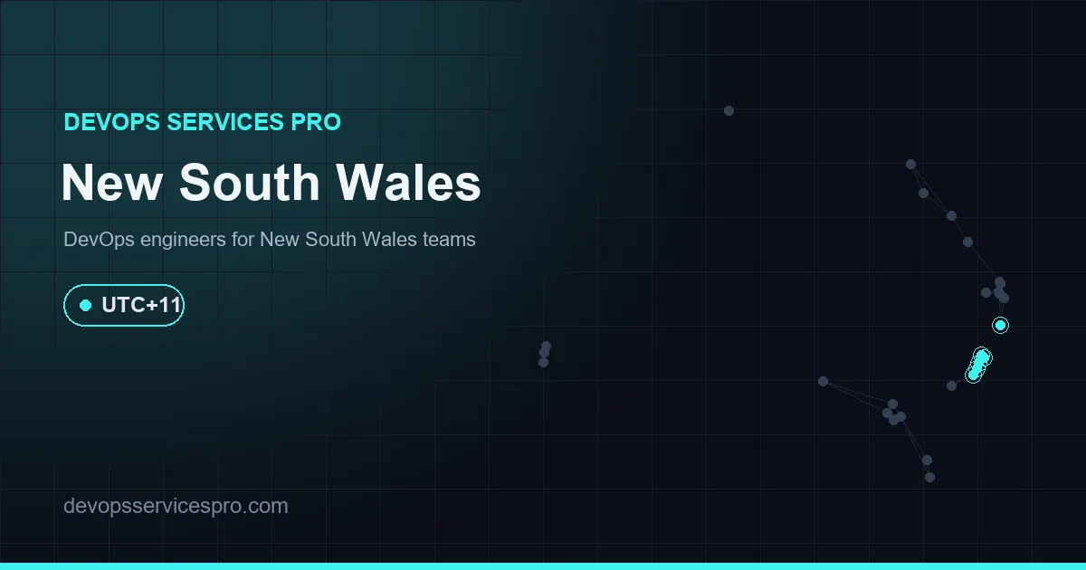 DevOps services coverage map for New South Wales, Australia - DevOps Services Pro
