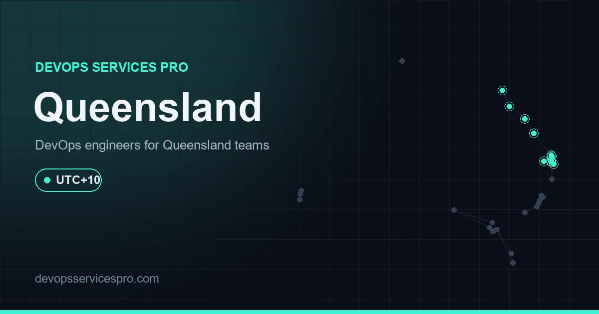 DevOps services coverage map for Queensland, Australia - DevOps Services Pro
