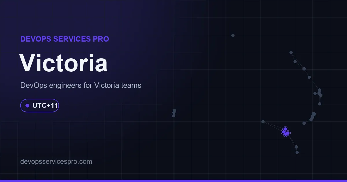 DevOps services coverage map for Victoria, Australia - DevOps Services Pro