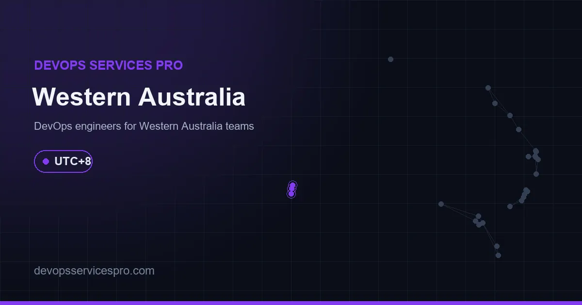 DevOps services coverage map for Western Australia, Australia - DevOps Services Pro
