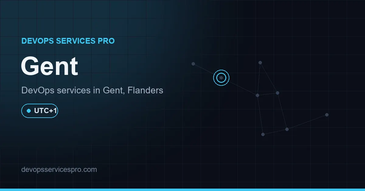 DevOps services coverage map for Gent, Belgium - DevOps Services Pro