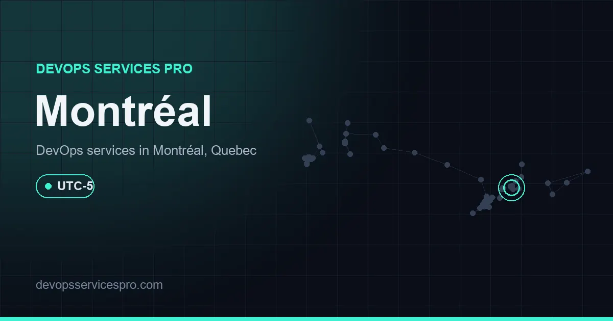 DevOps services coverage map for Montréal, Canada - DevOps Services Pro