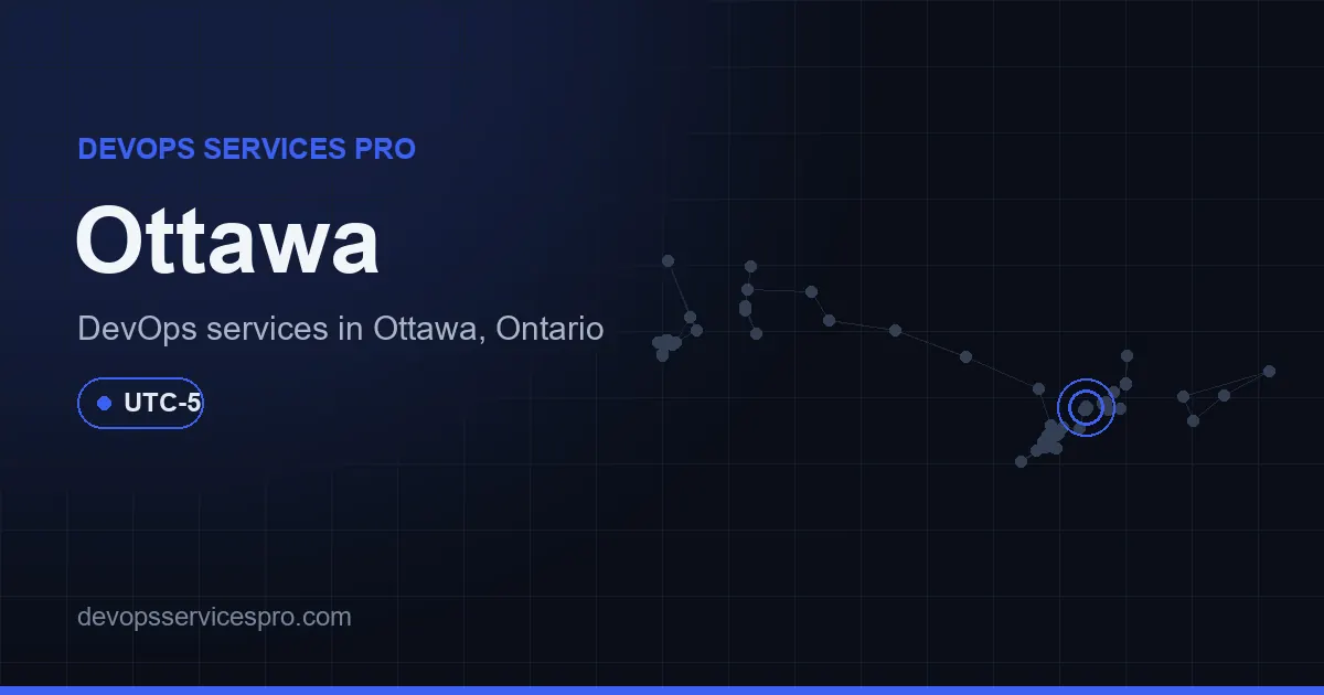 DevOps services coverage map for Ottawa, Canada - DevOps Services Pro