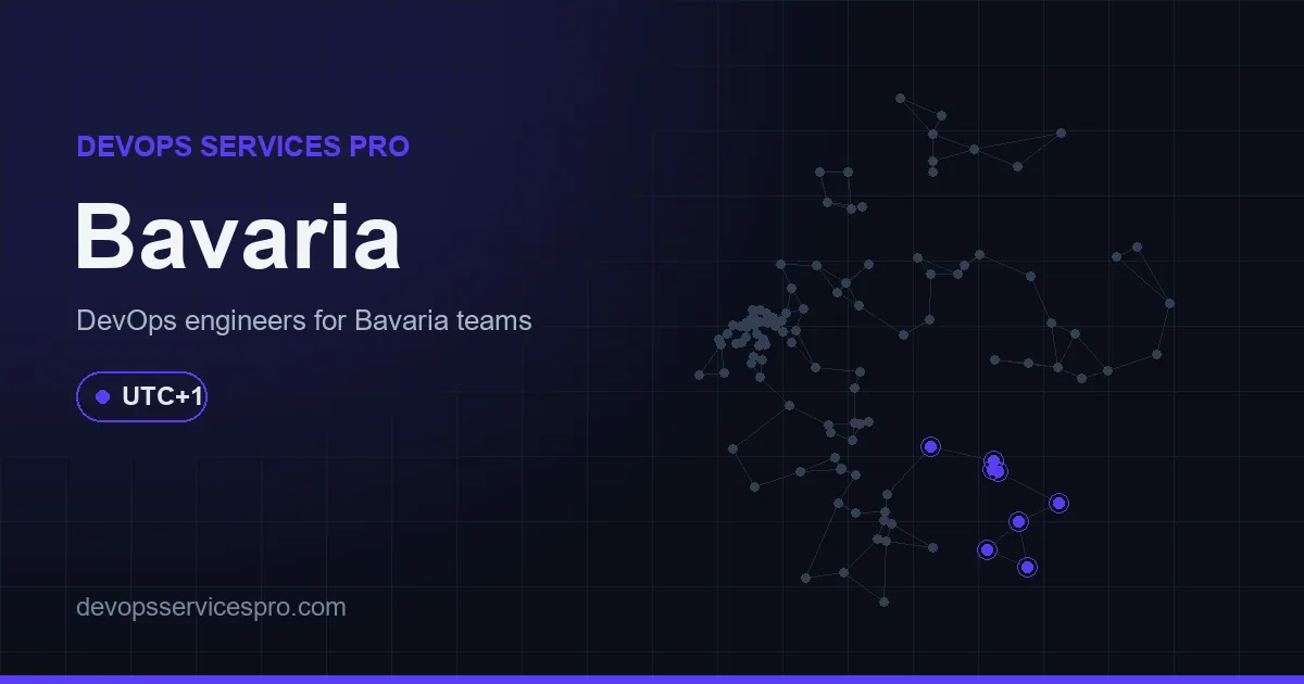DevOps services coverage map for Bavaria, Germany - DevOps Services Pro