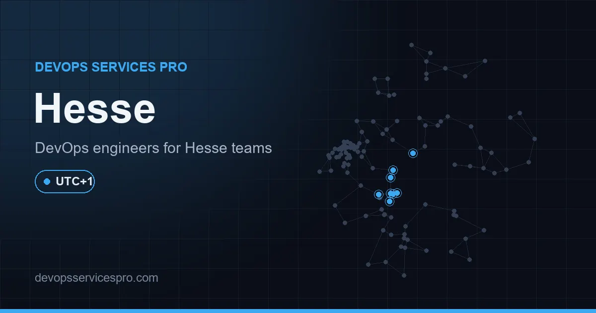 DevOps services coverage map for Hesse, Germany - DevOps Services Pro