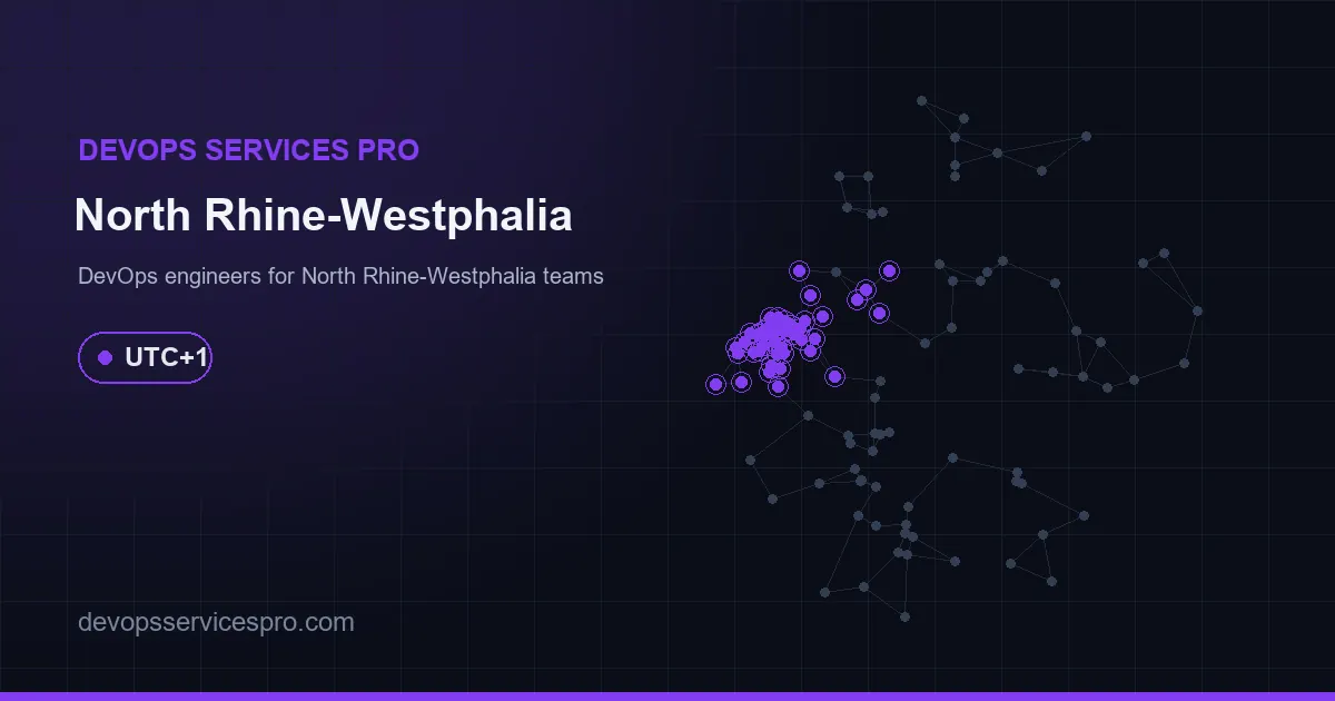 DevOps services coverage map for North Rhine-Westphalia, Germany - DevOps Services Pro