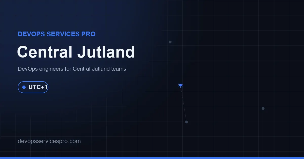DevOps services coverage map for Central Jutland, Denmark - DevOps Services Pro
