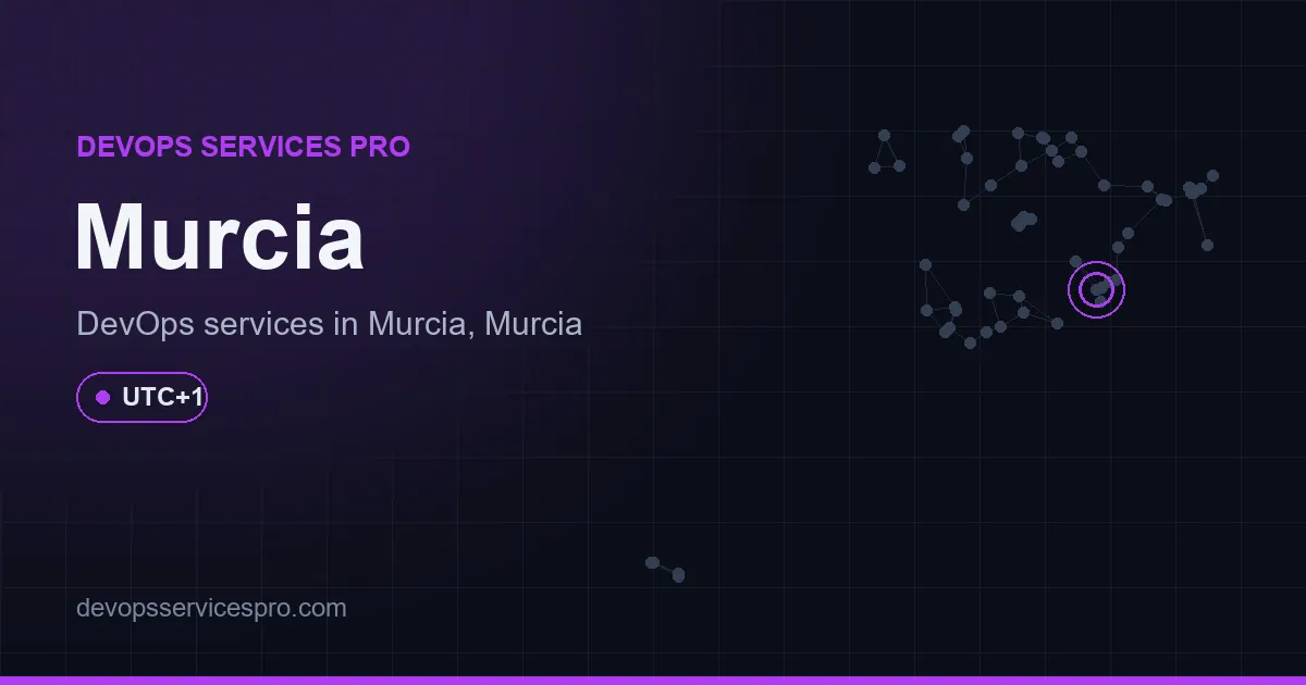 DevOps services coverage map for Murcia, Spain - DevOps Services Pro