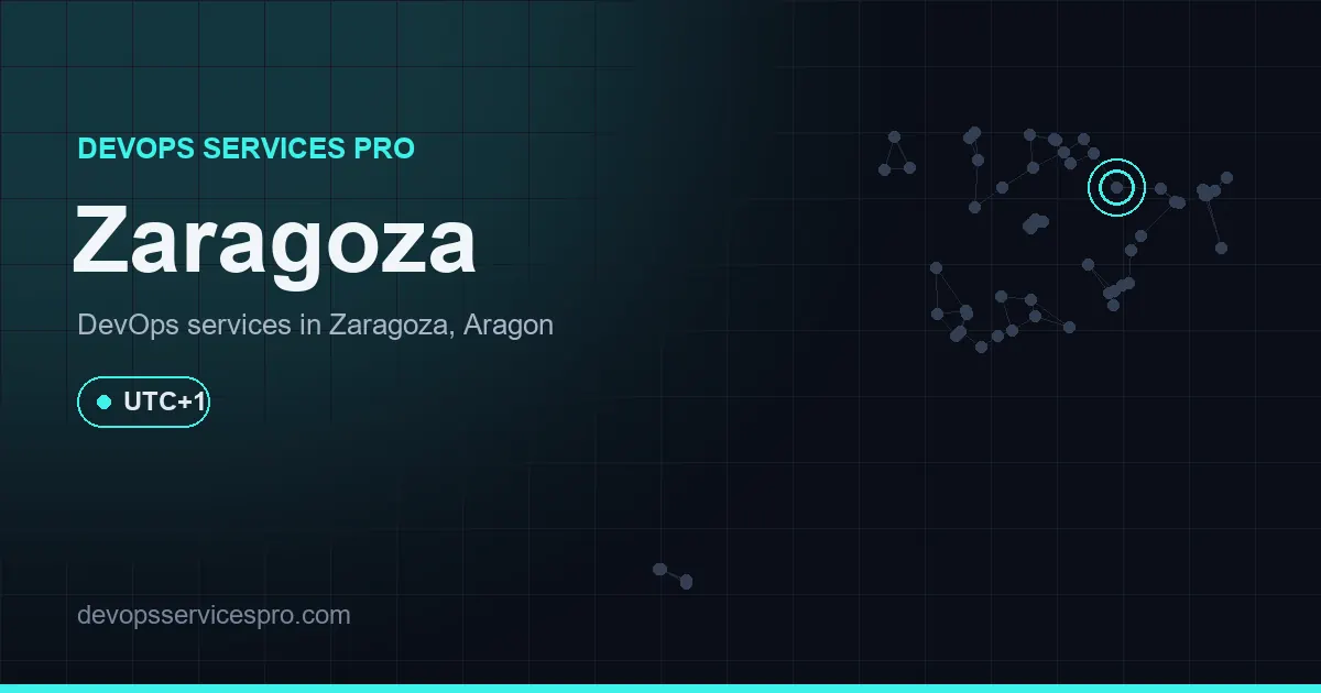 DevOps services coverage map for Zaragoza, Spain - DevOps Services Pro
