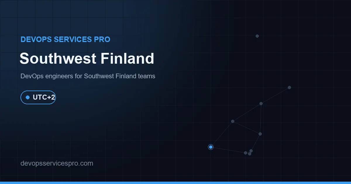 DevOps services coverage map for Southwest Finland, Finland - DevOps Services Pro