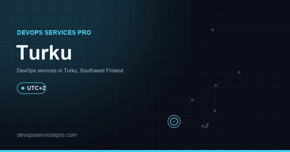 DevOps services coverage map for Turku, Finland - DevOps Services Pro