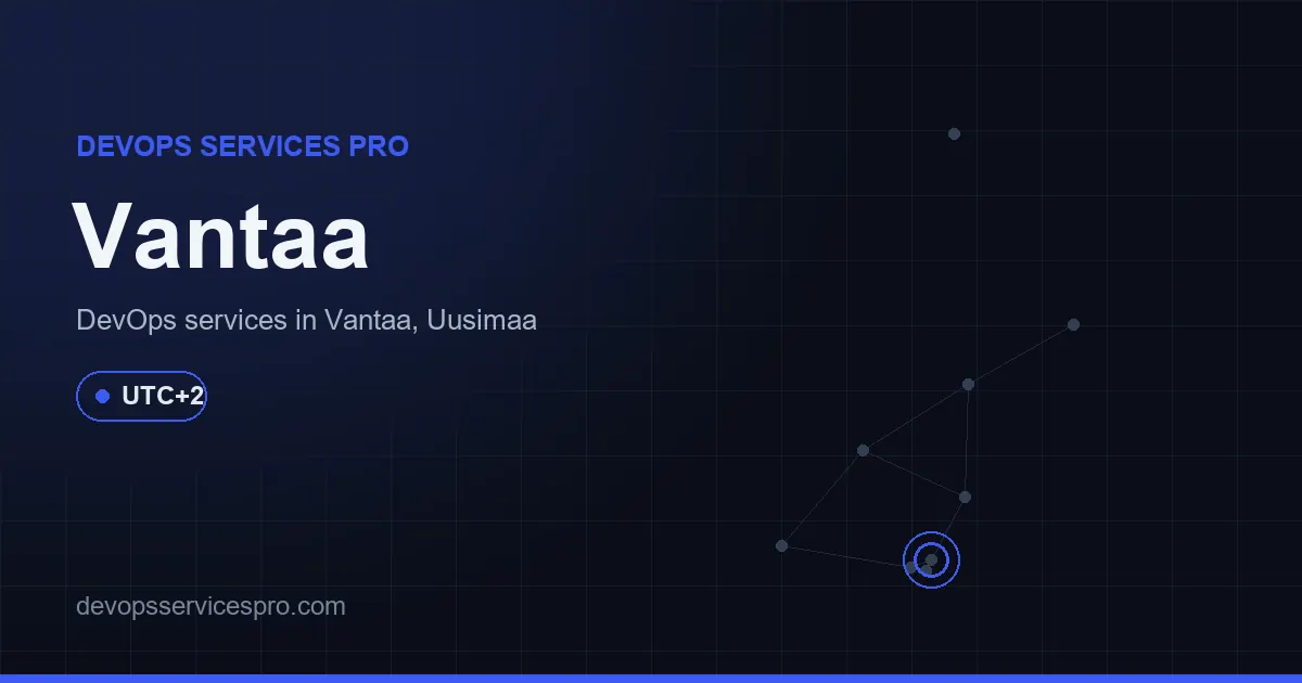 DevOps services coverage map for Vantaa, Finland - DevOps Services Pro