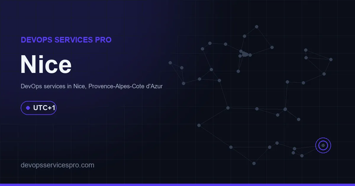 DevOps services coverage map for Nice, France - DevOps Services Pro