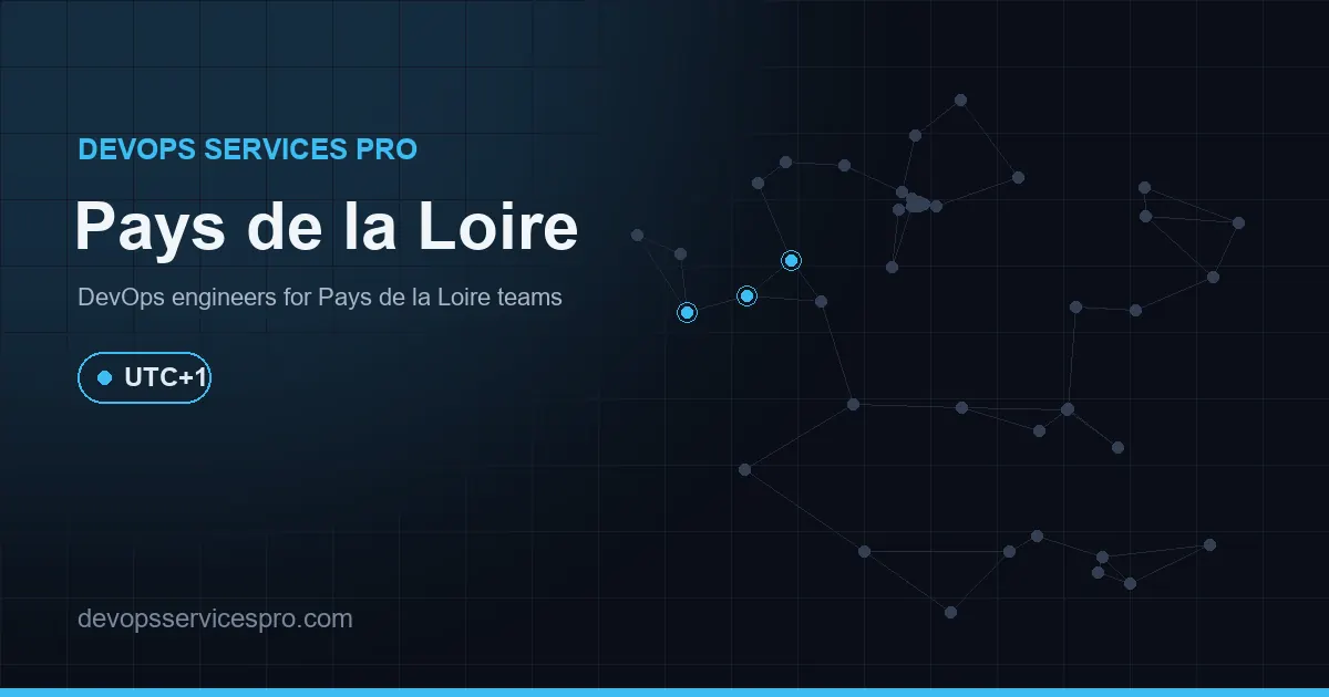 DevOps services coverage map for Pays de la Loire, France - DevOps Services Pro