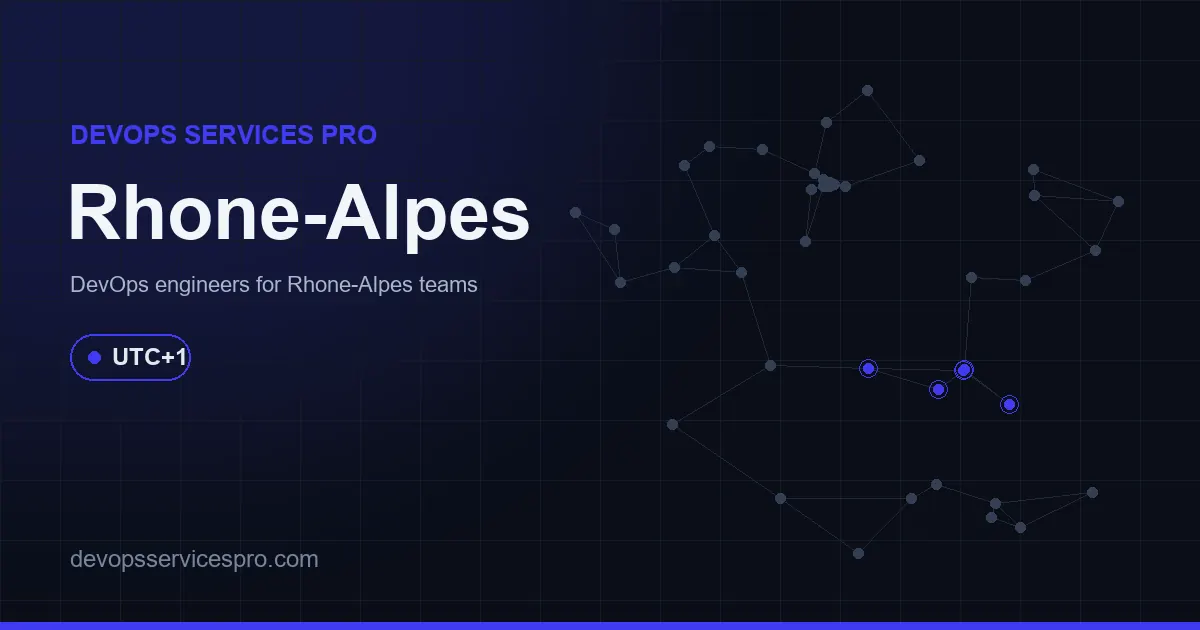 DevOps services coverage map for Rhone-Alpes, France - DevOps Services Pro