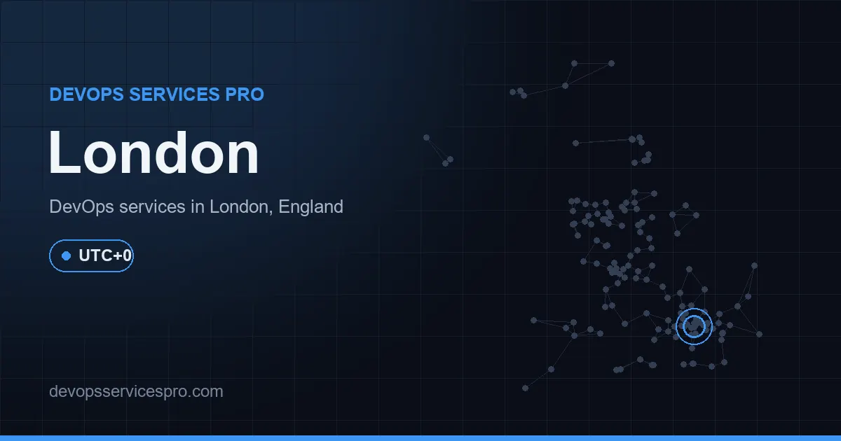 DevOps services coverage map for London, the UK - DevOps Services Pro