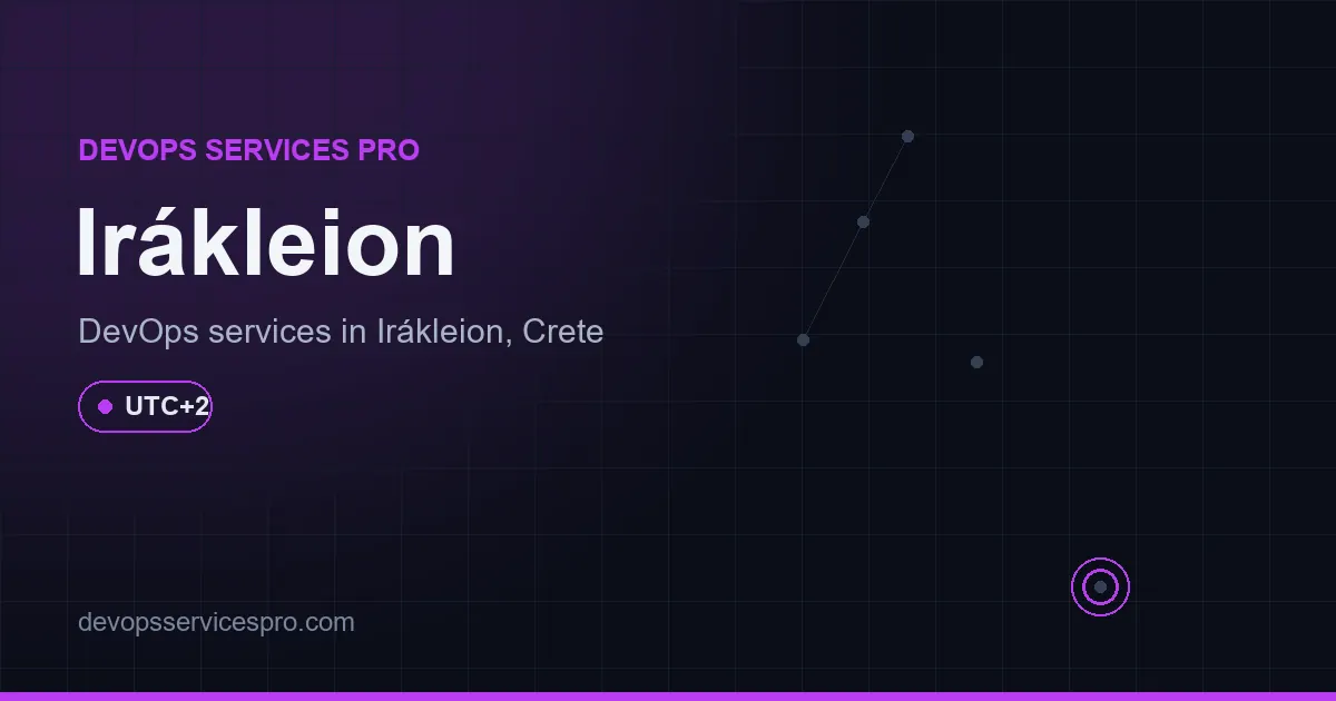 DevOps services coverage map for Irákleion, Greece - DevOps Services Pro
