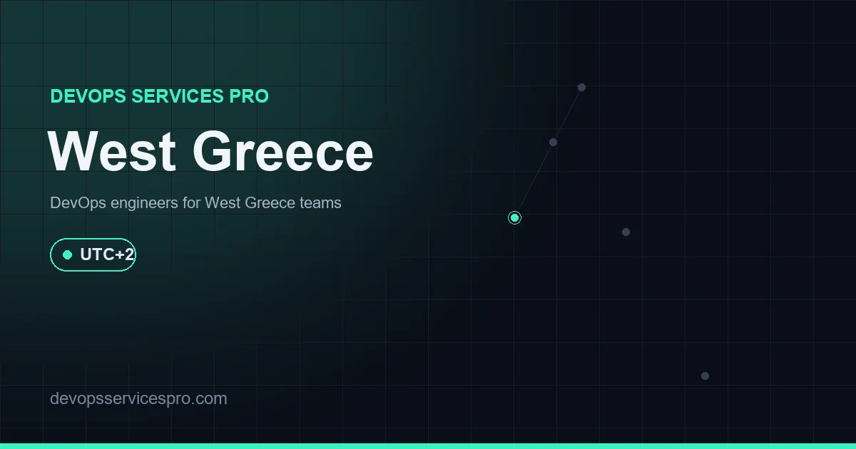 DevOps services coverage map for West Greece, Greece - DevOps Services Pro