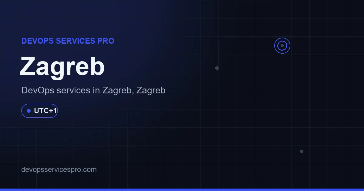 DevOps services coverage map for Zagreb, Croatia - DevOps Services Pro