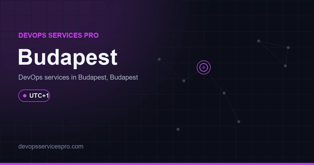 DevOps services coverage map for Budapest, Hungary - DevOps Services Pro