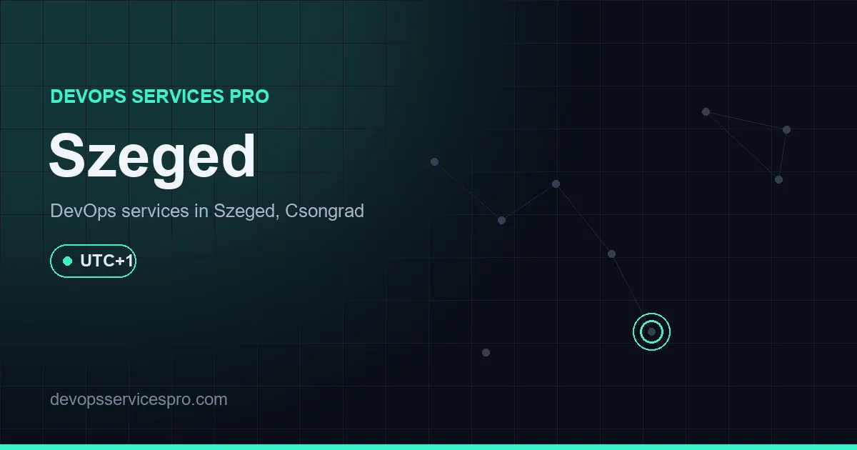 DevOps services coverage map for Szeged, Hungary - DevOps Services Pro
