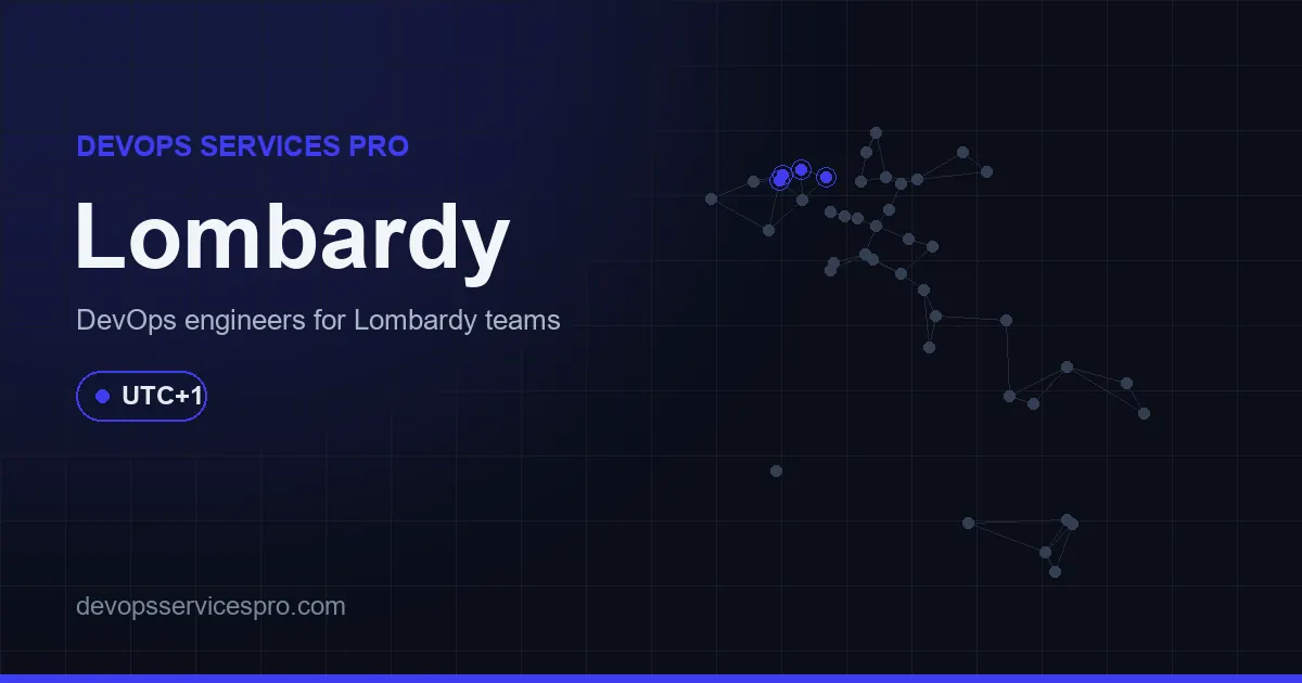 DevOps services coverage map for Lombardy, Italy - DevOps Services Pro