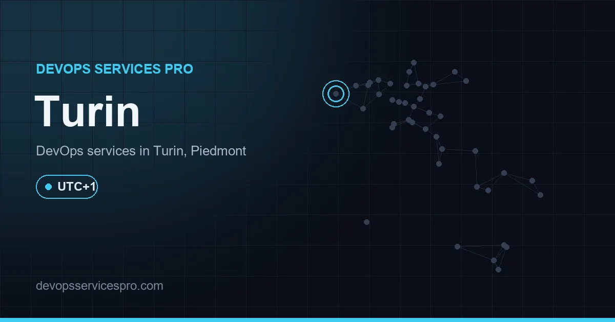 DevOps services coverage map for Turin, Italy - DevOps Services Pro