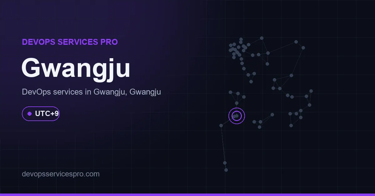 DevOps services coverage map for Gwangju, South Korea - DevOps Services Pro