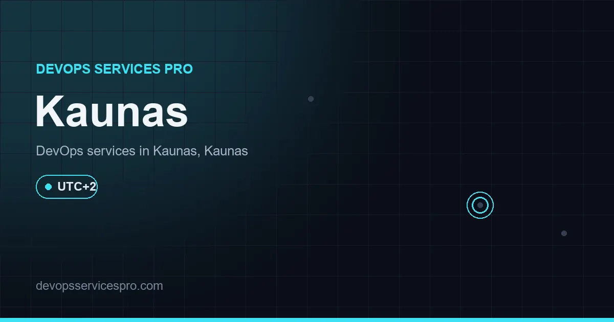 DevOps services coverage map for Kaunas, Lithuania - DevOps Services Pro