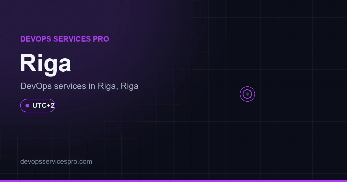 DevOps services coverage map for Riga, Latvia - DevOps Services Pro