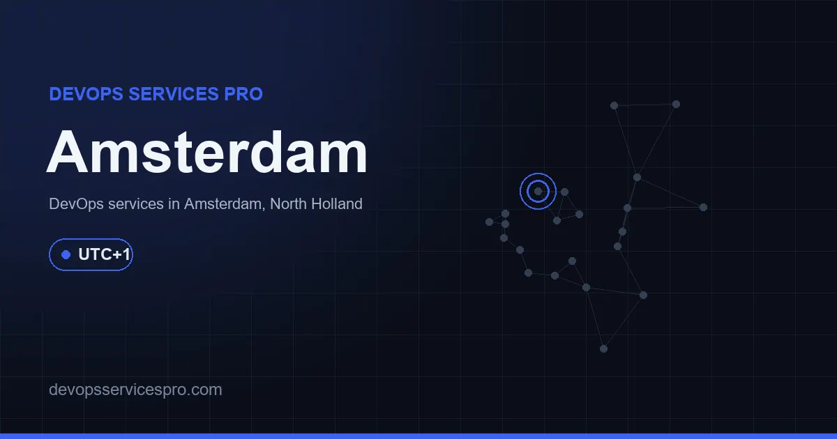 DevOps services coverage map for Amsterdam, the Netherlands - DevOps Services Pro