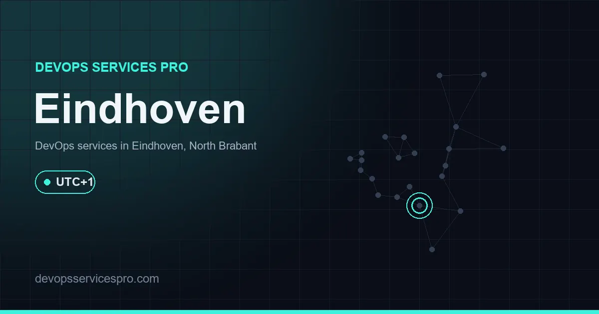 DevOps services coverage map for Eindhoven, the Netherlands - DevOps Services Pro