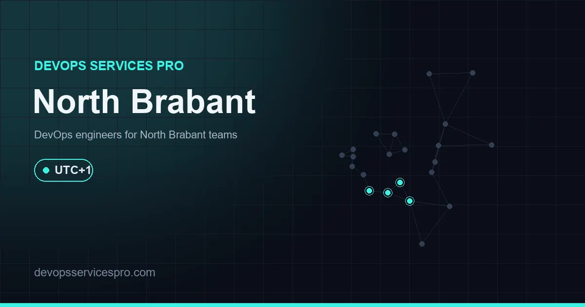 DevOps services coverage map for North Brabant, the Netherlands - DevOps Services Pro
