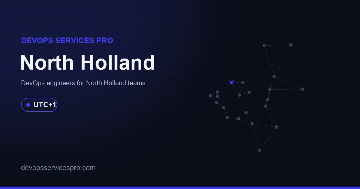 DevOps services coverage map for North Holland, the Netherlands - DevOps Services Pro