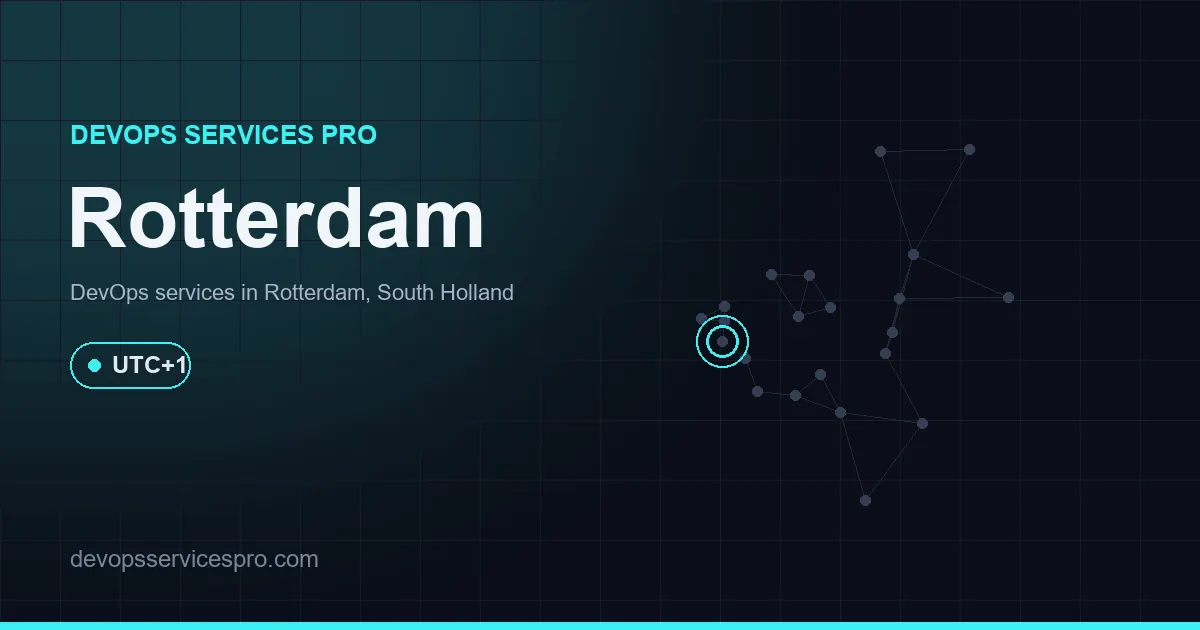 DevOps services coverage map for Rotterdam, the Netherlands - DevOps Services Pro