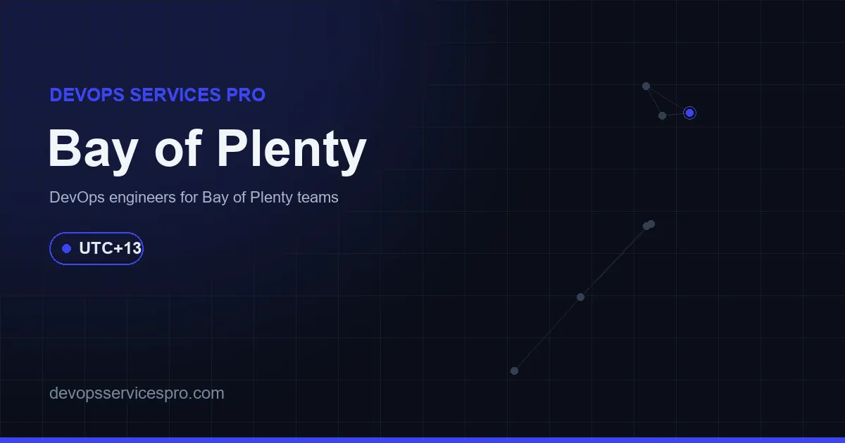 DevOps services coverage map for Bay of Plenty, New Zealand - DevOps Services Pro
