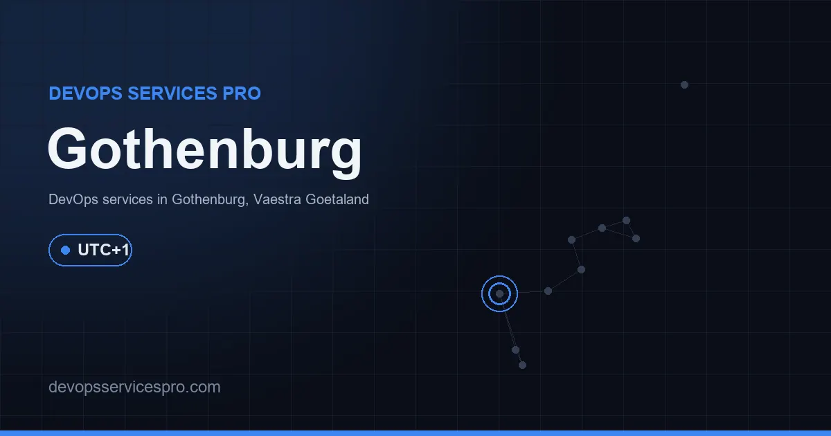 DevOps services coverage map for Gothenburg, Sweden - DevOps Services Pro