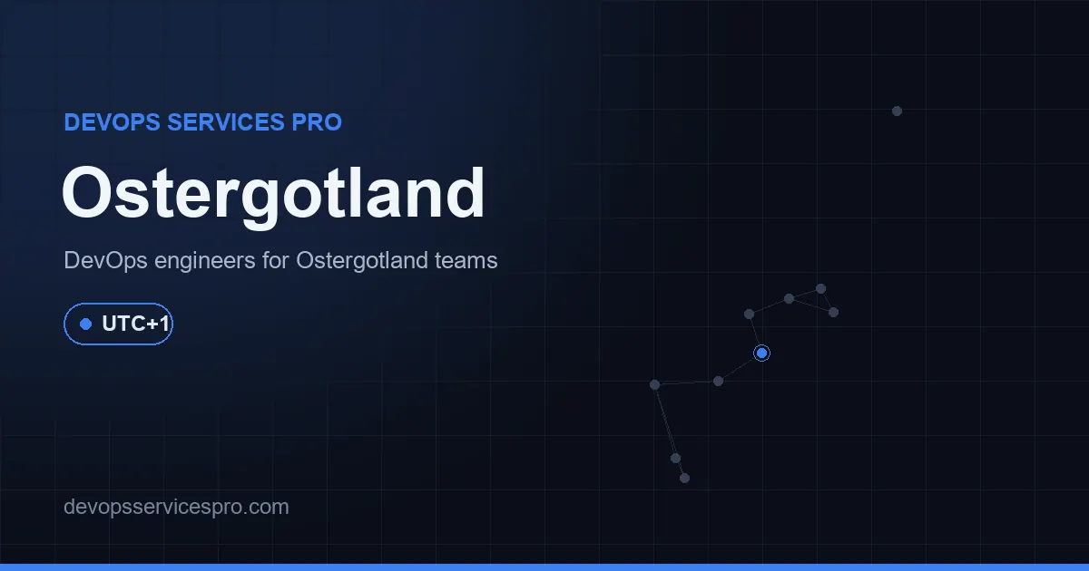 DevOps services coverage map for Ostergotland, Sweden - DevOps Services Pro