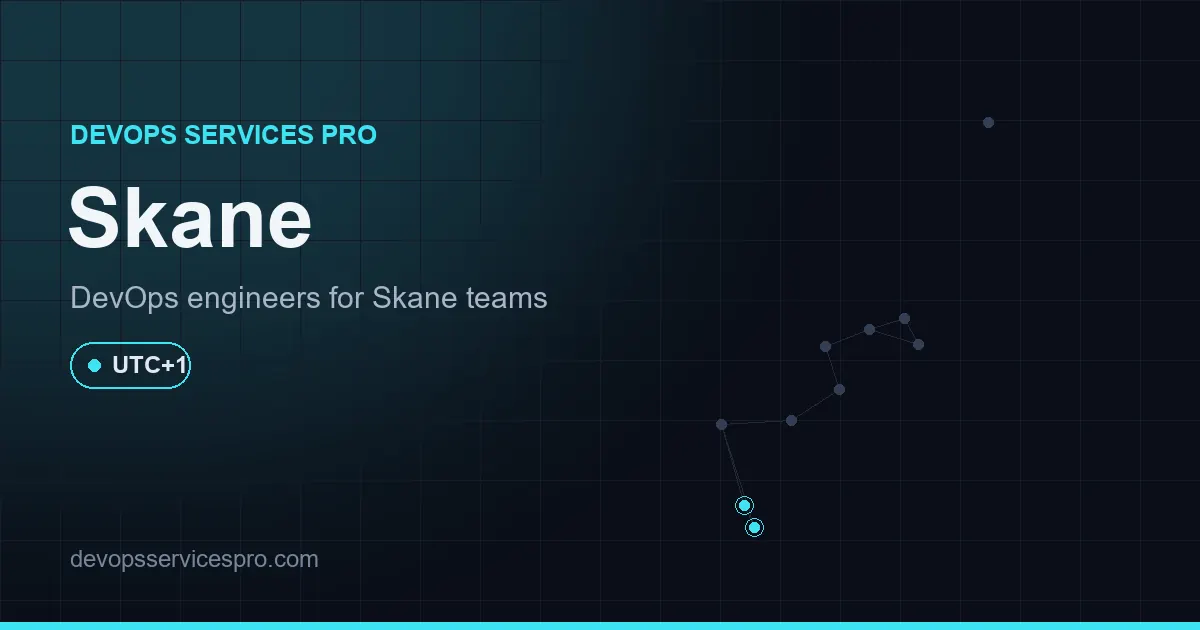 DevOps services coverage map for Skane, Sweden - DevOps Services Pro