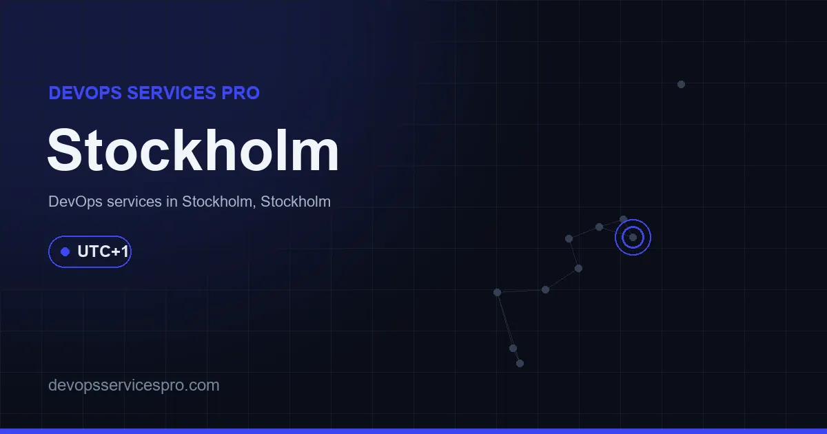 DevOps services coverage map for Stockholm, Sweden - DevOps Services Pro