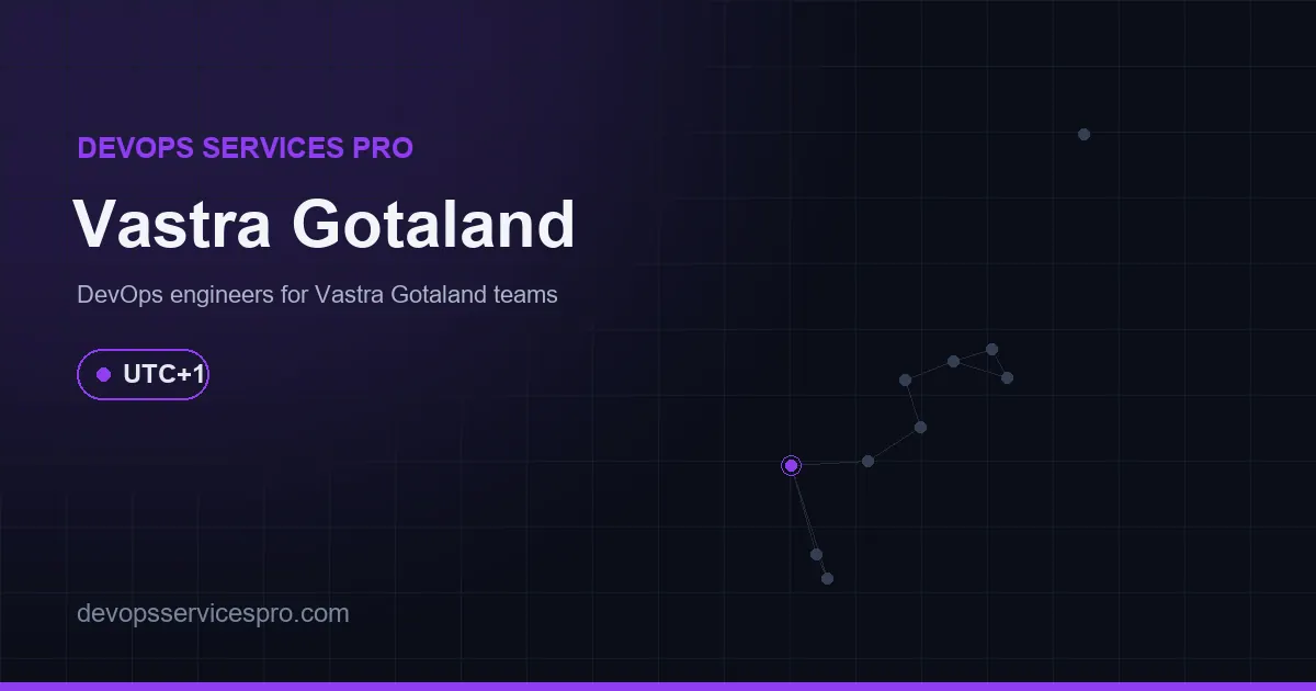 DevOps services coverage map for Vastra Gotaland, Sweden - DevOps Services Pro