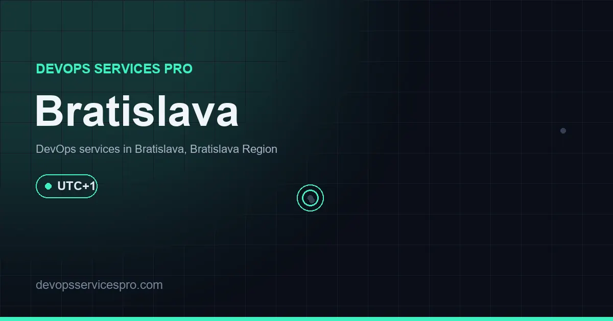 DevOps services coverage map for Bratislava, Slovakia - DevOps Services Pro