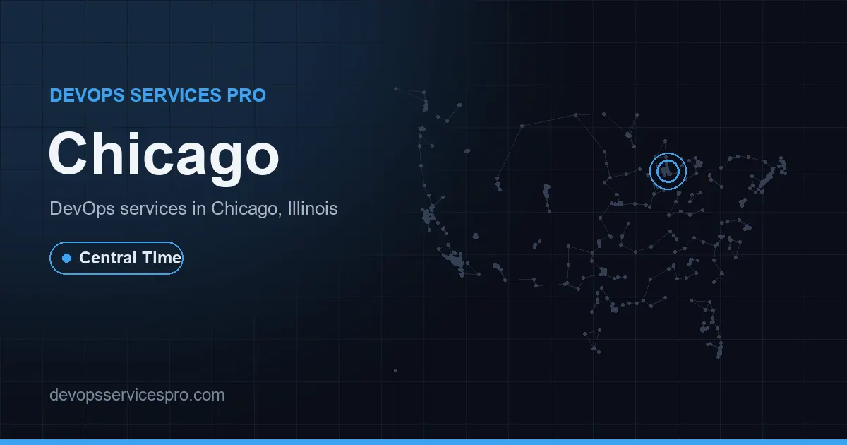 DevOps services coverage map for Chicago, the USA - DevOps Services Pro