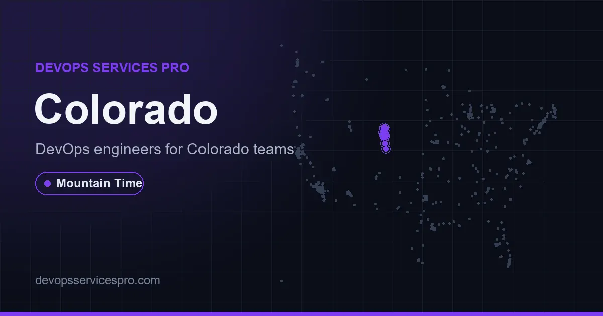 DevOps services coverage map for Colorado, the USA - DevOps Services Pro