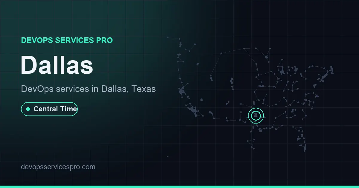 DevOps services coverage map for Dallas, the USA - DevOps Services Pro