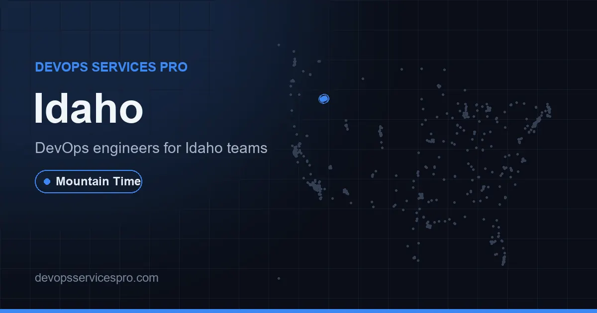 DevOps services coverage map for Idaho, the USA - DevOps Services Pro