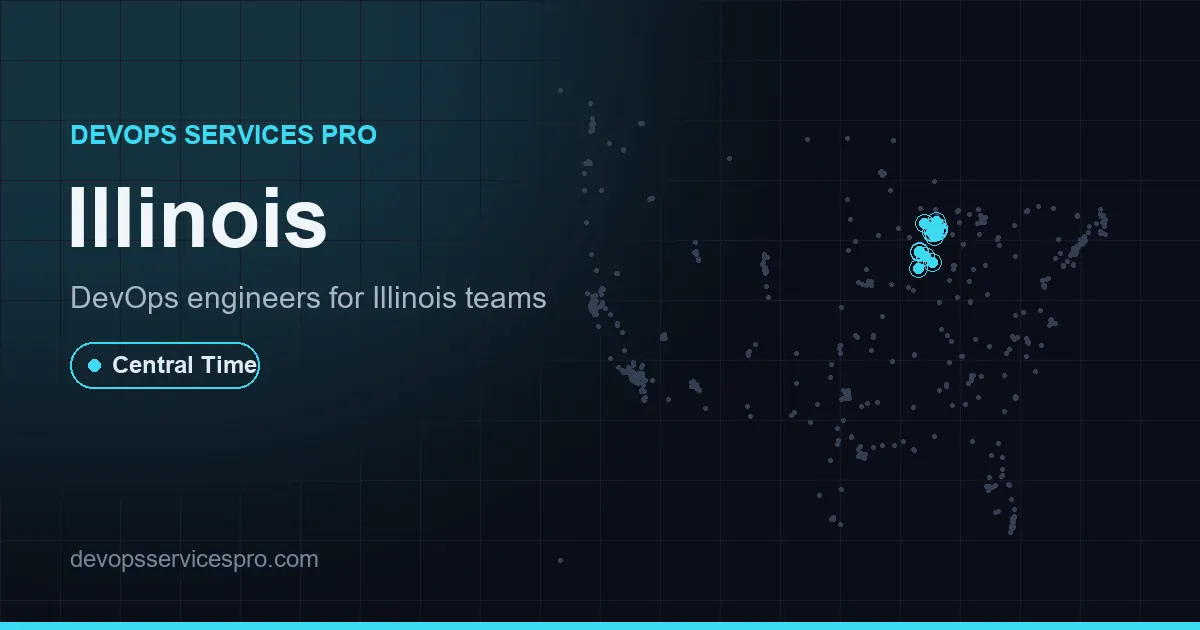 DevOps services coverage map for Illinois, the USA - DevOps Services Pro
