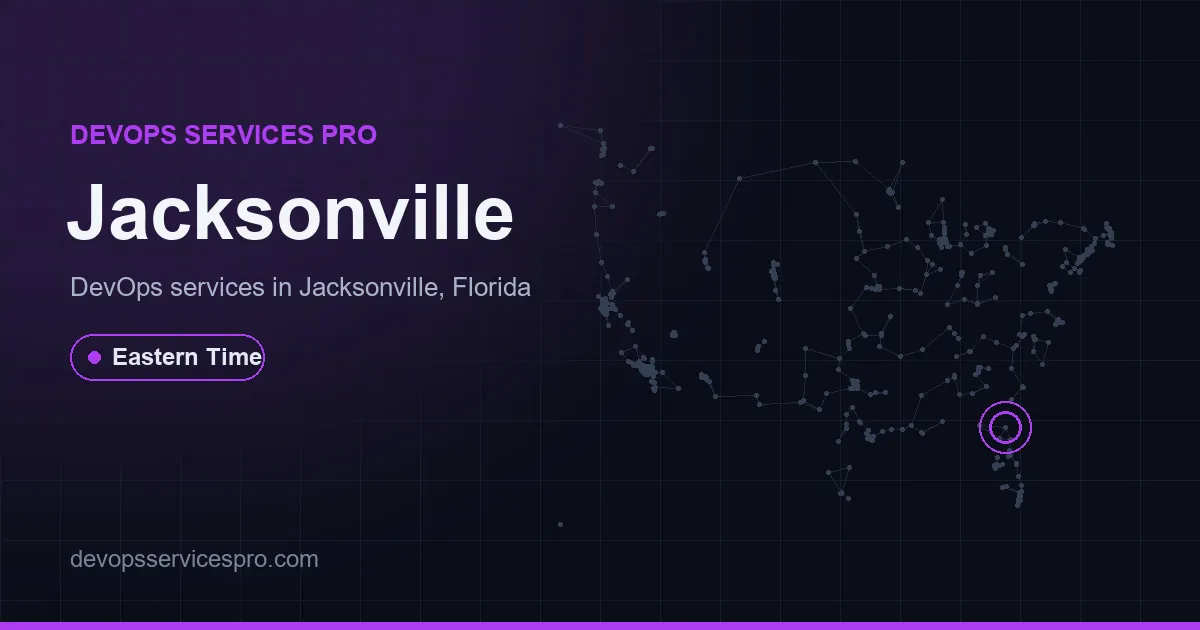 DevOps services coverage map for Jacksonville, the USA - DevOps Services Pro